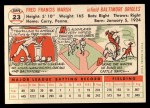 1956 Topps #23 Fred Marsh Back Thumbnail