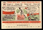 1956 Topps #60 Mayo Smith Back Thumbnail