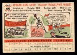 1956 Topps #60 Mayo Smith Back Thumbnail