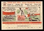 1956 Topps #60 Mayo Smith Back Thumbnail
