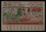 1956 Topps #191 Frank Lary Back Thumbnail