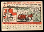 1956 Topps #7 Ron Negray Back Thumbnail