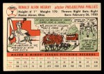 1956 Topps #7 Ron Negray Back Thumbnail