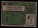 1974 Topps #617 Ted Ford Back Thumbnail
