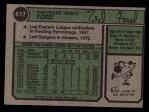 1974 Topps #617 Ted Ford Back Thumbnail