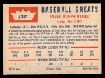 1960 Fleer #37 Lefty O'Doul Back Thumbnail