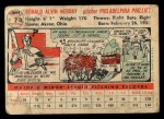 1956 Topps #7 Ron Negray Back Thumbnail