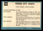1964 Topps #110 Kansas City Chiefs Back Thumbnail
