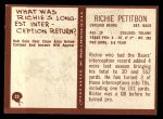 1967 Philadelphia #33 Richie Petitbon Back Thumbnail