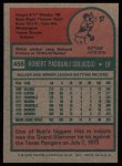 1975 Topps #456 Bob Coluccio Back Thumbnail