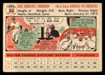 1956 Topps #30 Jackie Robinson Back Thumbnail