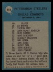 1964 Philadelphia #154 Pittsburgh Steelers - Buddy Parker Back Thumbnail