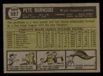 1961 Topps #507 Pete Burnside Back Thumbnail