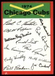 1974 Topps Red Team Checklists #5 Cubs Team Checklist Front Thumbnail