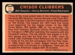 1966 Topps #199 ChiSox Sluggers - Johnny Romano / Floyd Robinson / Bill Skowron Back Thumbnail