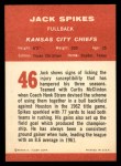 1963 Fleer #46 Jack Spikes Back Thumbnail