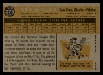 1960 Topps #378 Stu Miller Back Thumbnail
