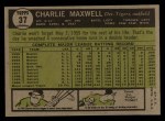 1961 Topps #37 Charlie Maxwell Back Thumbnail