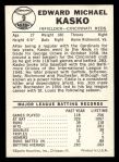 1960 Leaf #9 Eddie Kasko Back Thumbnail