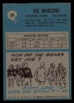 1964 Philadelphia #20 Joe Marconi Back Thumbnail