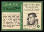 1966 Philadelphia #49 Frank Ryan Back Thumbnail