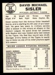 1960 Leaf #64 Dave Sisler Back Thumbnail