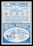 1968 Topps #204 Tony Lorick Back Thumbnail