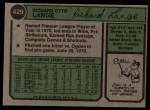 1974 Topps #429 Dick Lange Back Thumbnail