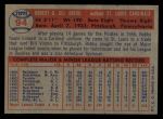 1957 Topps #94 Bobby Del Greco Back Thumbnail