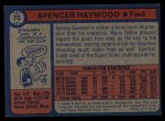 1974 Topps #70 Spencer Haywood Back Thumbnail