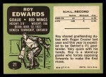 1970 Topps #21 Roy Edwards Back Thumbnail