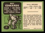 1970 Topps #21 Roy Edwards Back Thumbnail