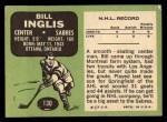1970 Topps #130 Bill Inglis Back Thumbnail