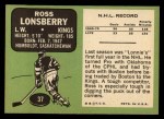 1970 Topps #37 Ross Lonsberry Back Thumbnail