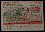 1956 Topps #191 Frank Lary Back Thumbnail