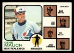 1973 Topps #377 Expos Leaders - Gene Mauch / Dave Bristol / Larry Doby / Cal McLish / Jerry Zimmrman Front Thumbnail