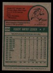 1975 Topps #434 Bob Locker Back Thumbnail