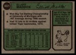 1974 Topps #401 Elliott Maddox Back Thumbnail