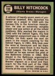 1967 Topps #199 Billy Hitchcock Back Thumbnail