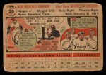 1956 Topps #30 Jackie Robinson Back Thumbnail