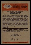 1955 Bowman #22 John Carson Back Thumbnail