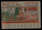 1956 Topps #191 Frank Lary Back Thumbnail