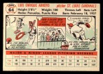 1956 Topps #64 Luis Arroyo Back Thumbnail