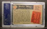 1955 Bowman #184 Willie Mays Back Thumbnail
