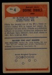 1955 Bowman #4 Dorne Dibble Back Thumbnail