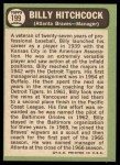 1967 Topps #199 Billy Hitchcock Back Thumbnail