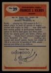 1955 Bowman #29 Francis Kilroy Back Thumbnail