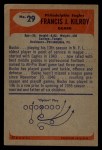 1955 Bowman #29 Francis Kilroy Back Thumbnail