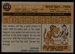 1960 Topps #141 Rookies - Jim Proctor Back Thumbnail