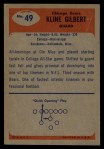 1955 Bowman #49 Kline Gilbert Back Thumbnail